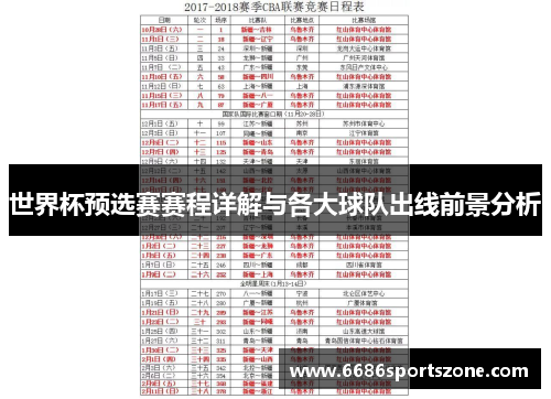世界杯预选赛赛程详解与各大球队出线前景分析